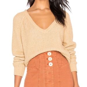 Free people high low v sweater